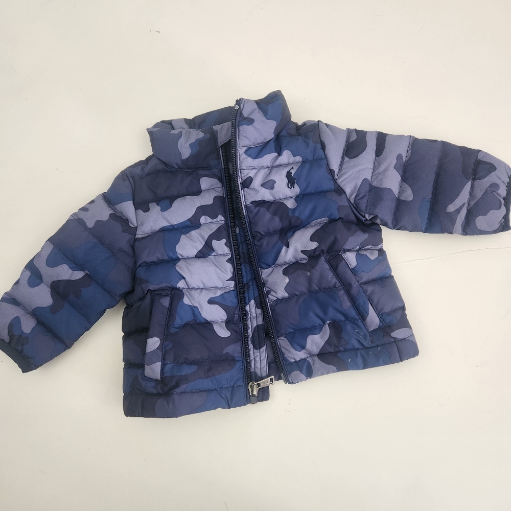 Polo Blue Camouflage Puffer Jacket